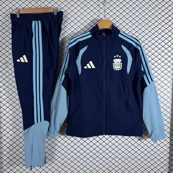 Argentina Windbreaker Sets With pants  Blue 1:1 Quality Soccer Jersey  26-27 (2026)
