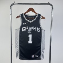 San Antonio Spurs Retro Black #1 WEMBANYAMA 1:1 Quality NBA  Season Jerseys 2002-2003
