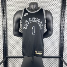 San Antonio Spurs Retro Black #1 WEMBANYAMA 1:1 Quality NBA  Season Jerseys 2023