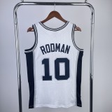 San Antonio Spurs Retro White #10 RODMAN 1:1 Quality NBA  Season Jerseys 1993-1994