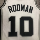 San Antonio Spurs Retro White #10 RODMAN 1:1 Quality NBA  Season Jerseys 1993-1994