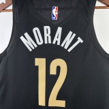Memphis Grizzlies City Edition Black #12 MORANT 1:1 Quality NBA Jerseys 2024
