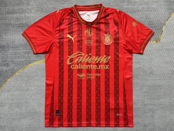 Chivas (Guadalajara ) Away  Red Fans 1:1 Quality Soccer Jersey  26-27