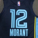 Memphis Grizzlies Dark  Blue #12 MORANT 1:1 Quality NBA Jerseys  75 Year