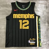 Memphis Grizzlies City Edition Black #12 MORANT 1:1 Quality NBA Jerseys 2021