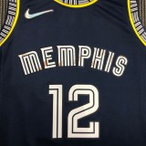 Memphis Grizzlies  City Edition Black #12 MORANT 1:1 Quality NBA Jerseys  2022