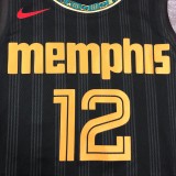 Memphis Grizzlies City Edition Black #12 MORANT 1:1 Quality NBA Jerseys 2021