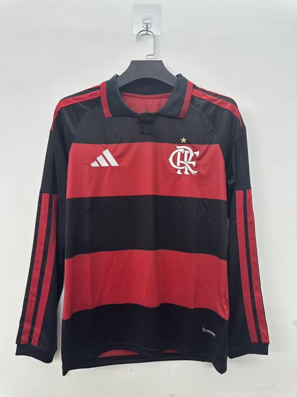 Flamengo Home Long Sleeve Fans 1:1 Quality Soccer Jersey 26-27