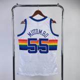 Denver Nuggets Retro White #55 MUTOMBO 1:1 Quality NBA  Season Jerseys 1991-1992