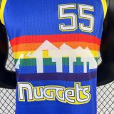 Denver Nuggets Retro Blue #55 MUTOMBO 1:1 Quality NBA  Season Jerseys 1991-1992