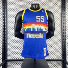 Denver Nuggets Retro Blue #55 MUTOMBO 1:1 Quality NBA  Season Jerseys 1991-1992