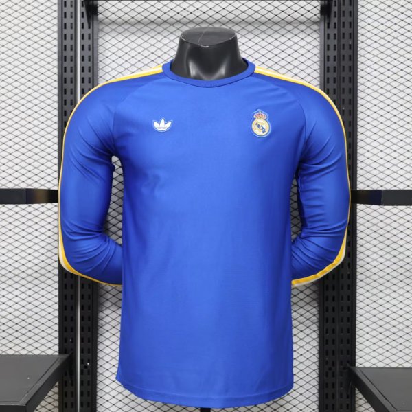 Real Madrid Long Sleeve T-shirt Special Edition Player Blue   1:1 Quality Soccer Jersey  26-27