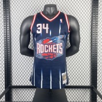 Houston Rockets Retro  Blue #34 OLAJUWON 1:1 Quality NBA  Season Jerseys 1996-1997