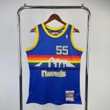 Denver Nuggets Retro Blue #55 MUTOMBO 1:1 Quality NBA  Season Jerseys 1991-1992