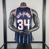 Houston Rockets Retro  Blue #34 OLAJUWON 1:1 Quality NBA  Season Jerseys 1996-1997