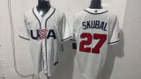 MLB USA White #27 SKUBAL 1:1 Quality Baseball  Jerseys  World Cup