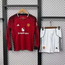 Manchester United  Home Long Kids  1:1 Quality Soccer Jersey  25-26