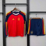 Spain Home Long  Kids fans 1:1 Quality Soccer Jersey 26-27（2026）