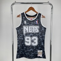 Brooklyn Nets BAPE×M&N  Hardwood Classics  Black #93 BAPE 1:1 Quality NBA  Season Jerseys