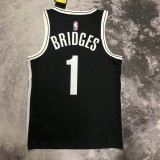 Brooklyn Nets  V-neck Black #1 BRIDGES 1:1 Quality NBA  Season Jerseys