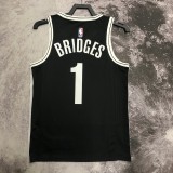 Brooklyn Nets  V-neck Black #1 BRIDGES 1:1 Quality NBA  Season Jerseys