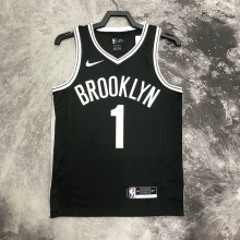 Brooklyn Nets  V-neck Black #1 BRIDGES 1:1 Quality NBA  Season Jerseys