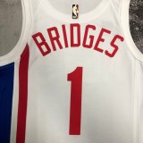 Brooklyn Nets Retro  White  #1 BRIDGES 1:1 Quality NBA  Season Jerseys 2023