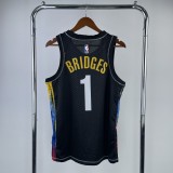 Brooklyn Nets graffiti Black #1 BRIDGES 1:1 Quality NBA  Season Jerseys
