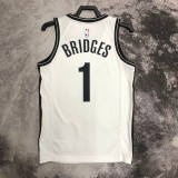 Brooklyn Nets  V-neck White #1 BRIDGES 1:1 Quality NBA  Season Jerseys
