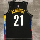 Brooklyn Nets City Edition graffiti Black #21 ALDRIDGE 1:1 Quality NBA  Season Jerseys 2021