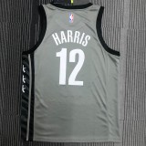 Brooklyn Nets Grey #12 HARRIS 1:1 Quality NBA  Season Jerseys 75 Year