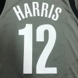 Brooklyn Nets Grey #12 HARRIS 1:1 Quality NBA  Season Jerseys 75 Year