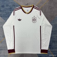 Spain Away Fans Long Sleeve 1:1 Quality Soccer Jersey 26-27（2026）