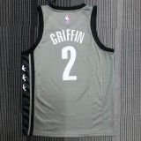 Brooklyn Nets Grey #2 GRIFFIN 1:1 Quality NBA  Season Jerseys 75 Year
