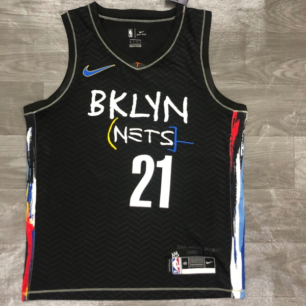 Brooklyn Nets City Edition graffiti Black #21 ALDRIDGE 1:1 Quality NBA  Season Jerseys 2021