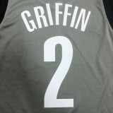 Brooklyn Nets Grey #2 GRIFFIN 1:1 Quality NBA  Season Jerseys 75 Year