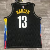 Brooklyn Nets City Edition graffiti Black #13 HARDEN 1:1 Quality NBA  Season Jerseys 2021