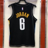 Brooklyn Nets City Edition graffiti Black #6 JORDAN  1:1 Quality NBA  Season Jerseys 2021