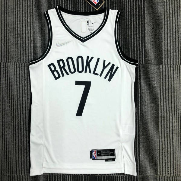 Brooklyn Nets White #7 DURANT 1:1 Quality NBA  Season Jerseys 75 Year