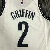 Brooklyn Nets White #2 GRIFFIN 1:1 Quality NBA  Season Jerseys 75 Year