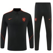 Netherlands Training Tracksuit Black (Kids And Man 16-2XL)  1:1  25-26