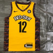 Brooklyn Nets Commemorate Edition Yellow #12 HARRIS 1:1 Quality NBA  Season Jerseys 2020