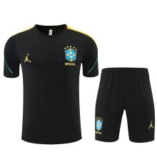 Brazil Training  Fans Kits Black (Kids And Man 16-2XL) 1:1 Quality Soccer Jersey 26-27 (2026)
