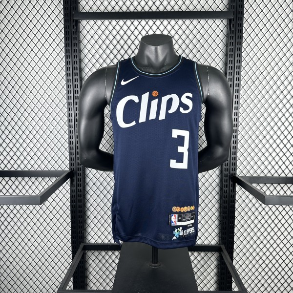 Los Angeles Clippers City Edition Black #3 PAUL 1:1 Quality NBA  Season Jerseys 2024