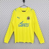 Retro  Villarreal  Home Long Sleeve  Fans 1:1 Quality Soccer Jersey   2008-2009