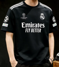 Real Madrid T-shirt Black 100% Cotton Special Edition 1:1 Quality Soccer Jersey 26-27