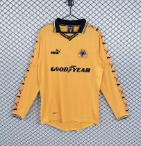 Retro Wolves Home Long Sleeve Fans  1:1 Quality Soccer Jersey  1998-1999