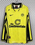 Retro Dortmund Home Fans Long Sleeve  1:1 Quality Soccer Jersey   1996-1997