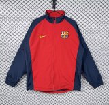 Retro Barcelona Windbreaker waterproof Red 1:1 Quality Soccer Jersey 1998-2000
