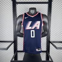 Copy Los Angeles Clippers City Edition Blue  #0 WESTBROOK 1:1 Quality NBA  Season Jerseys 2025